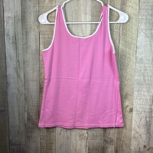 Character Size Small Pink & White Crewneck Tank Top